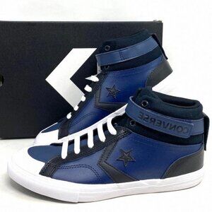Converse Pro Blaze Strap Leather Sneakers High Top Navy A04834C Kid Women Casual